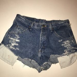 Wrangler high waisted cheeky denim shorts